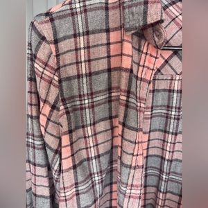 Pink and Purple Long Sleeve Plaid Shirt